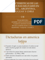 CARACTERISTICAS DE LAS  DICTADURAS MILITARES EN BRAZIL , ARGENTINA, URUGUAY Y CHILE  