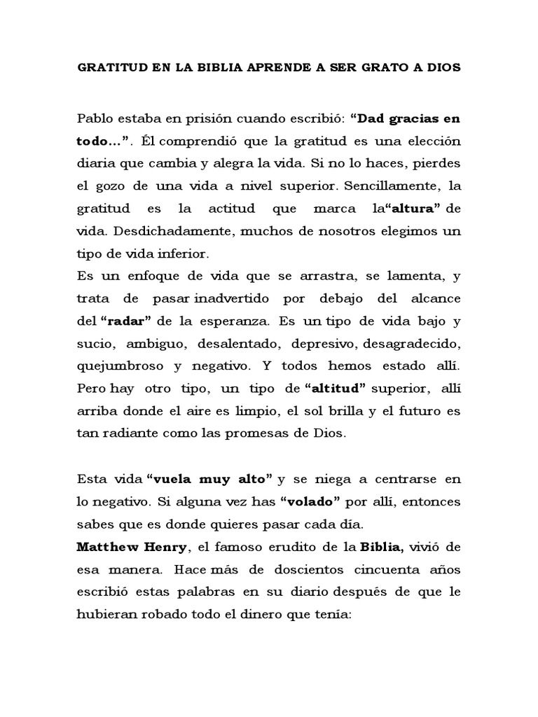 Gratitud en La Biblia Aprende A Ser Grato A Dios | PDF | Gratitud | Amor