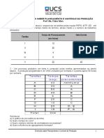 Lista de Exercícios de PCP