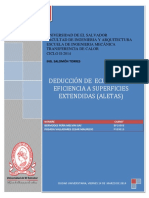 Deduccion de Ecuacion de Eficiencia A Superficies Extendidas Aletas PDF