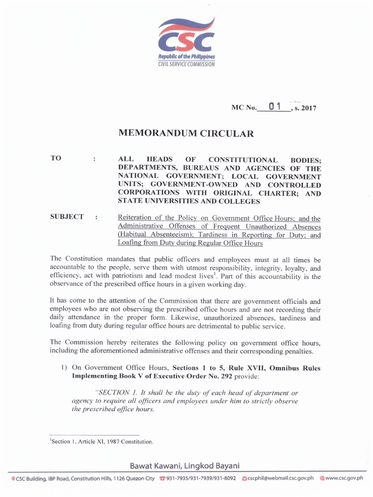 CSC MC No. 01 S. 2017 PDF