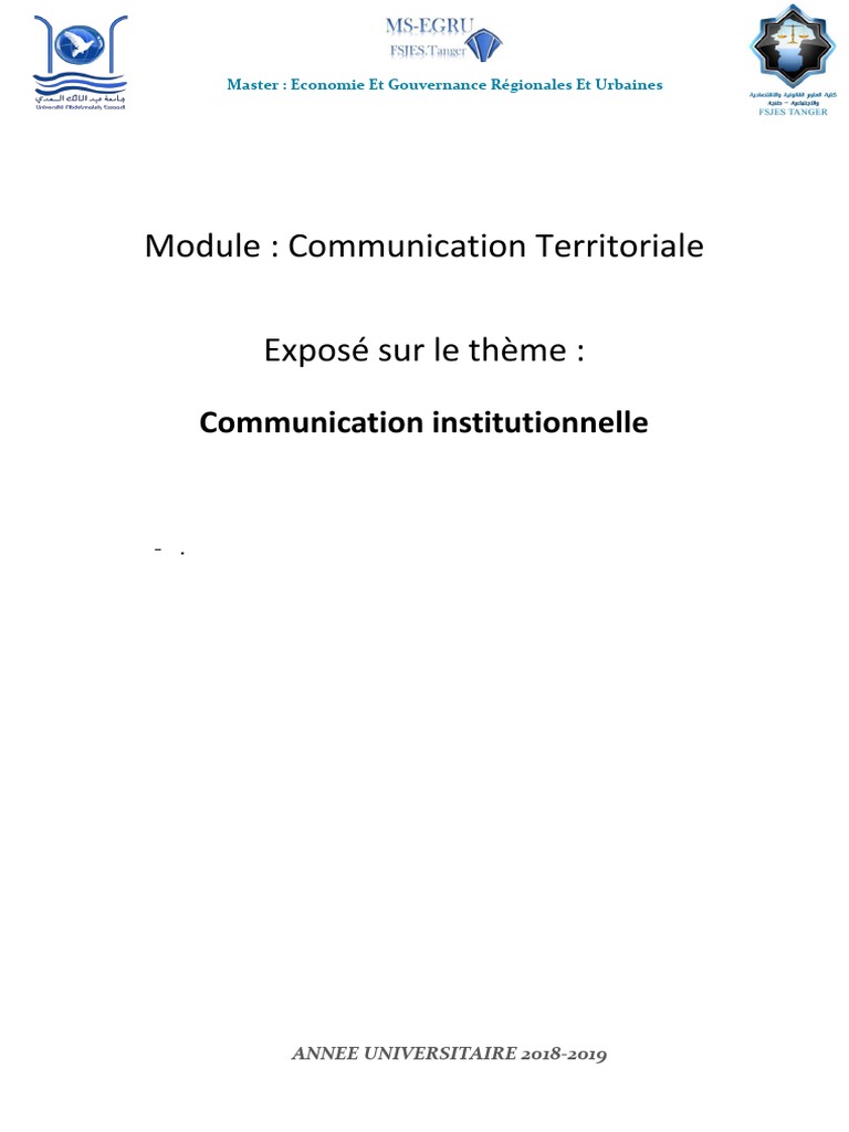 Communication Institutionnelle Définie | PDF | la communication ...
