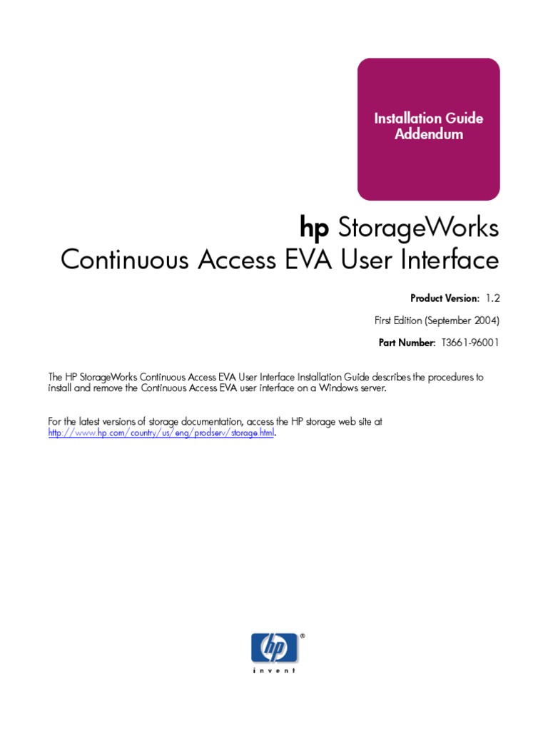 Continuous Access EVA User Interface | PDF | Windows 2000 | Microsoft ...
