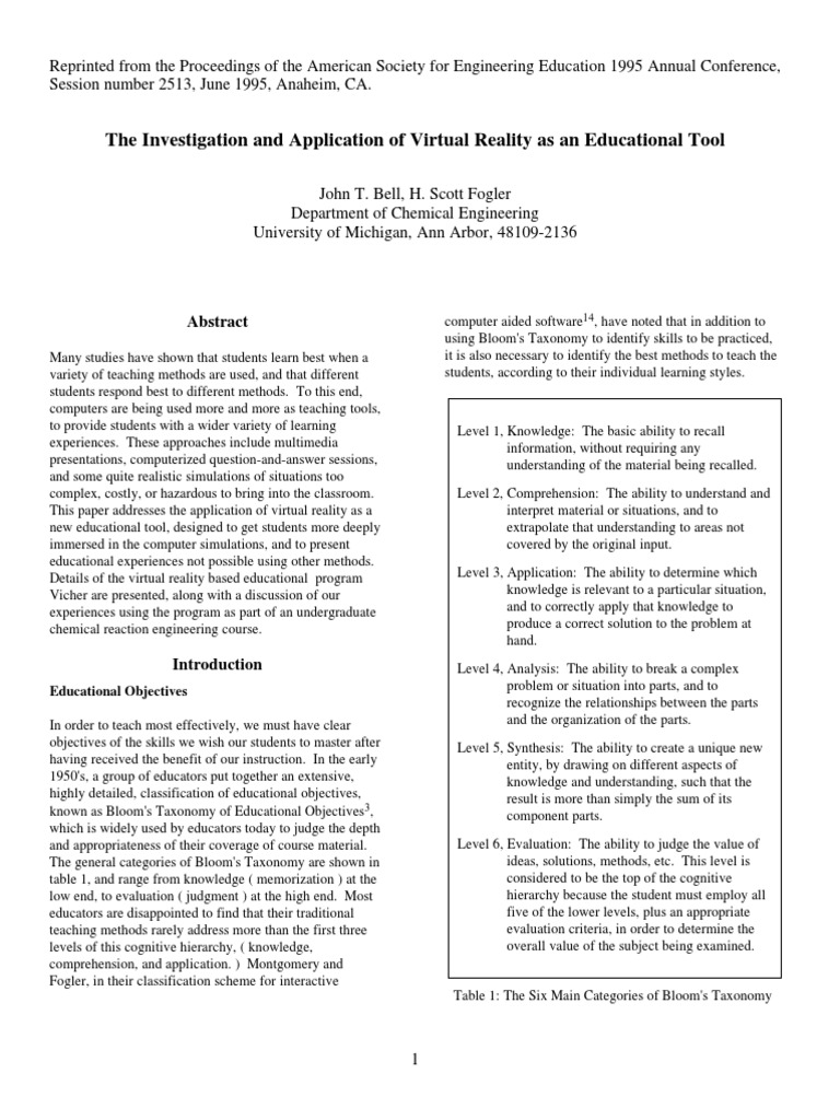VR in Chemical Engineering Education | PDF | Virtual Reality | Chemical ...