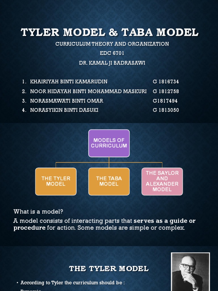 Tyler Model Taba Model 2 10am PDF Curriculum Educational Assessment