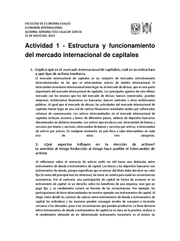 Estructura del Mercado Internacional de Capitales | PDF | Bancos | Deuda