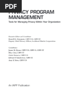 PRIVACY PROGRAM MANAGEMENT Tools For Managing Privacy Within Your Organization - PDF 1