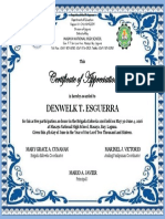 Certificate Brigada Eskwela