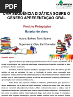 Uma sequência Didática sobre o Gênero Apresentação oral