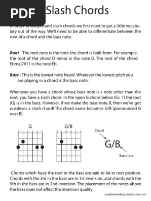 Slash Chords Jonathan Barker Guitar Lessons Pdf