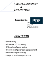 Purchase Management & Just-In-Time Presentation