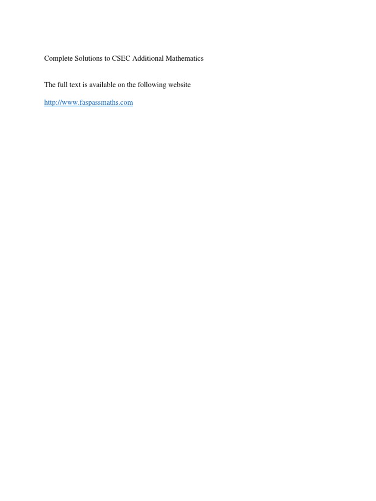 Complete Solutionsto Addmaths | PDF