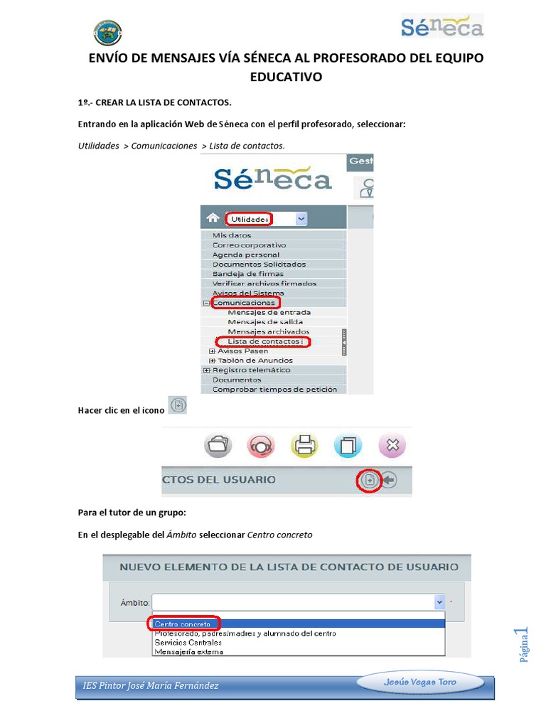Envío de Mensajes en Séneca | PDF | Point and Click | Aplicación movil