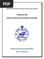 Template For Institutional Development Plan (Idp) : Higher Education Department Govt. of Odisha