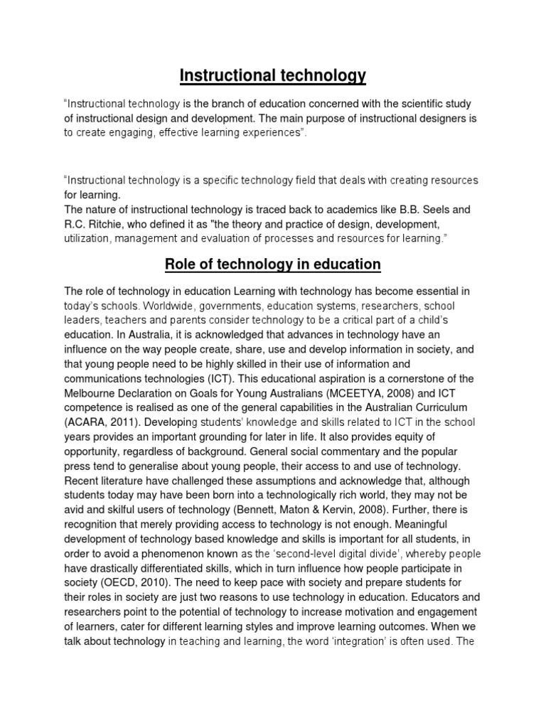 Instructional Technology & Teaching | PDF | Teaching Method ...