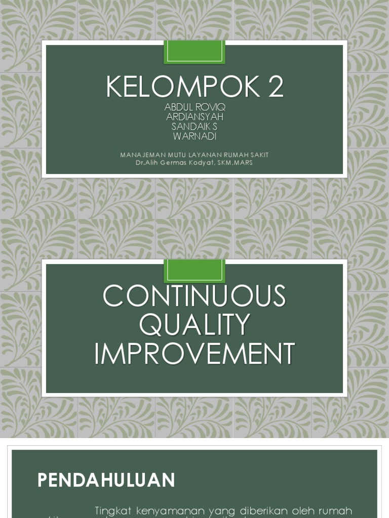 Penerapan Continuous Quality Improvement | PDF