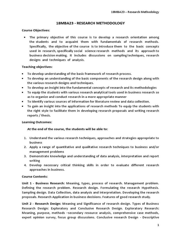 Research Methodology Overview for MBA | PDF | Scientific Method ...