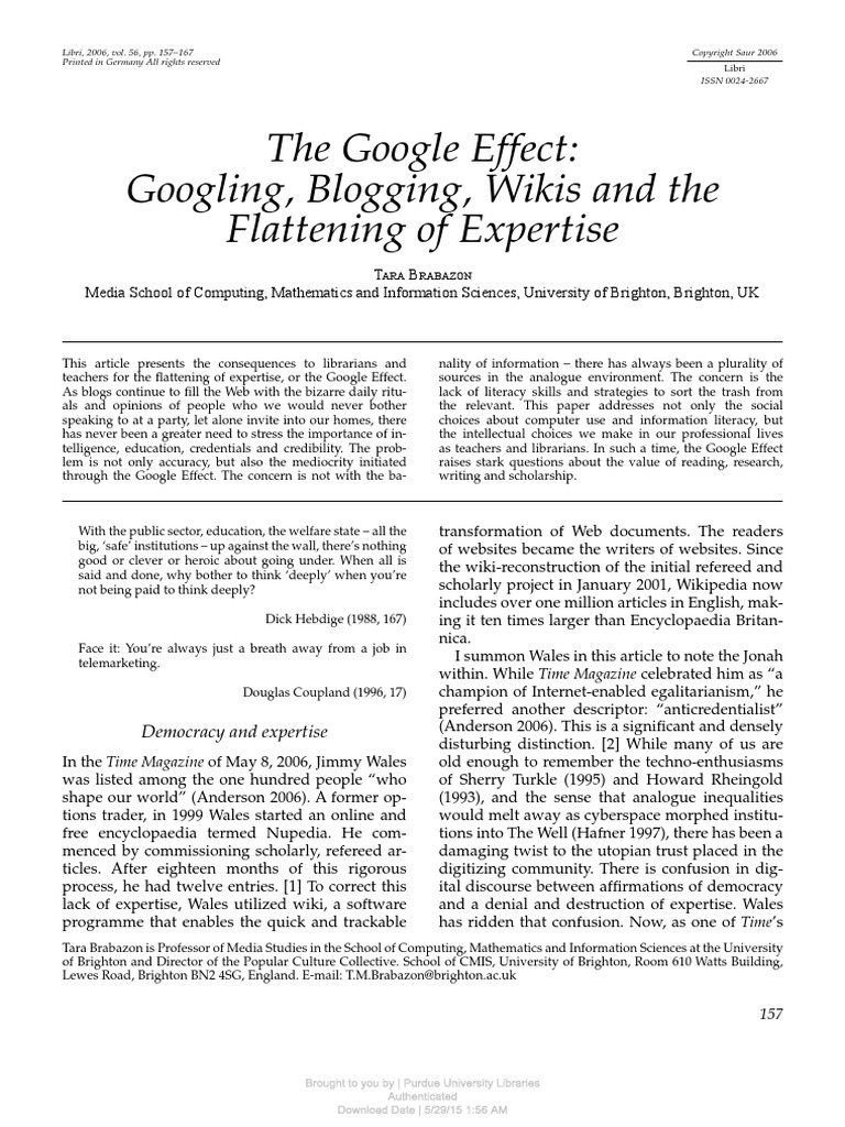 Google Effect | PDF | Libraries | Wikipedia