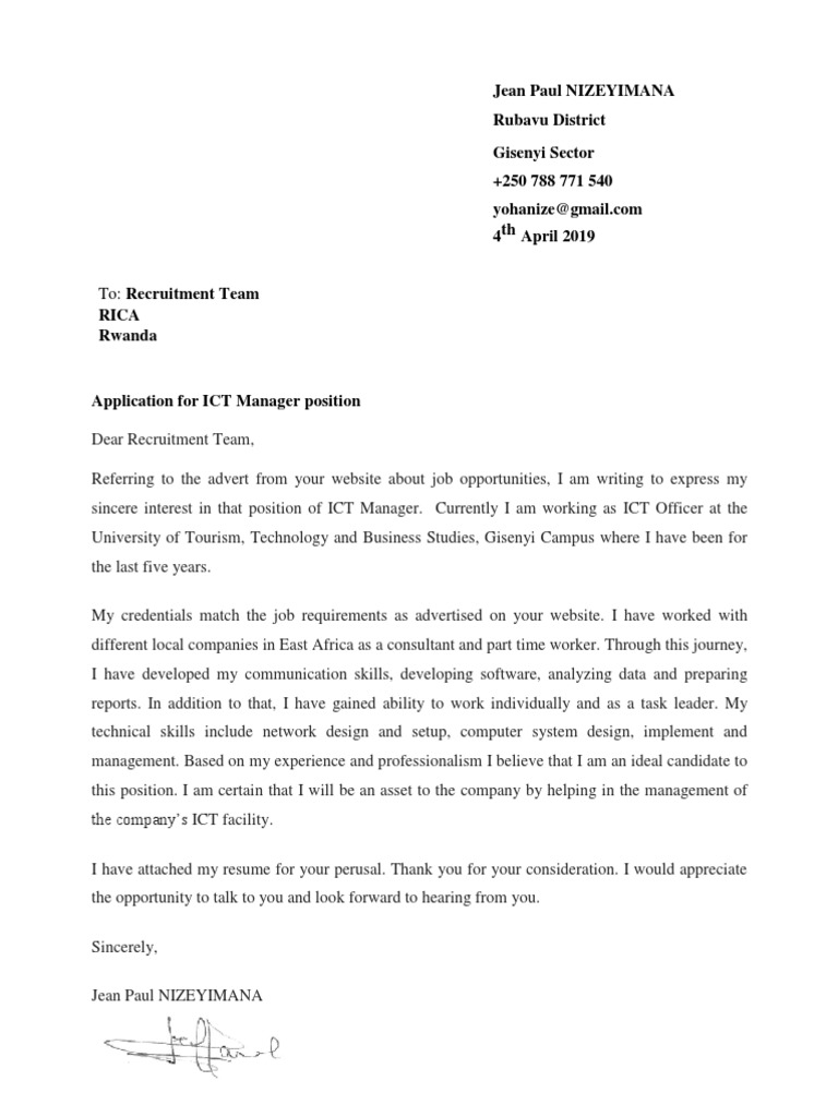 Cover Letter JeanPaul | PDF