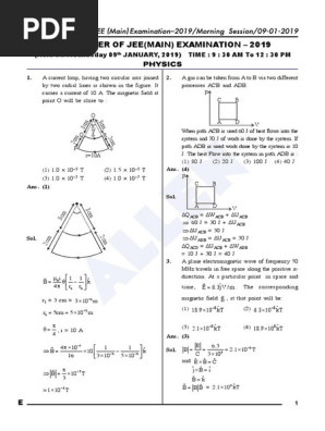 Jee Mains19 All 16 Papers With Solution Lens Optics Radioactive Decay