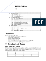 Chapter 4. HTML Tables: Objectives