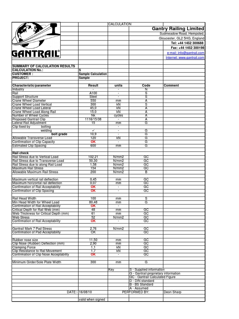 07 - Sample Calculation PDF | PDF | Crane (Machine) | Civil Engineering