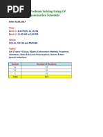 Elective-1: Problem Solving Using C# CIA-2 Examination Schedule