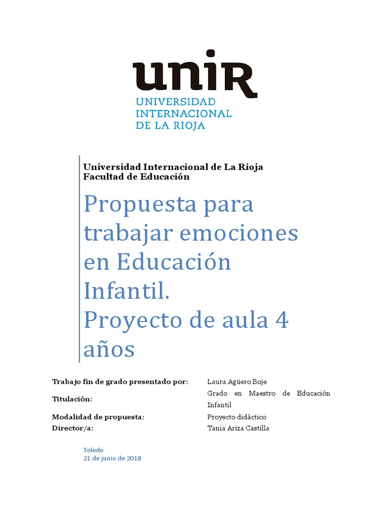 Proyecto de Educación Emocional Infantil | PDF | Inteligencia | Las ...