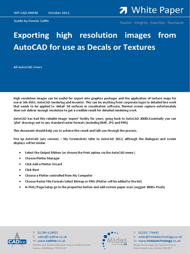Export High-Res Images from AutoCAD | PDF | Screenshot | Image Resolution