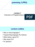 Programming 2 (PR2) : Overview of Programming Languages