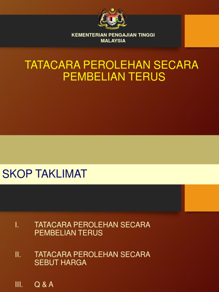 Tatacara Perolehan Terus Sebut Harga  PDF