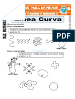 Ficha de Linea Curva para Segundo de Primaria