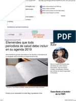 Efemérides Que Todo Periodista de Salud Debe Incluir en Su Agenda 2019