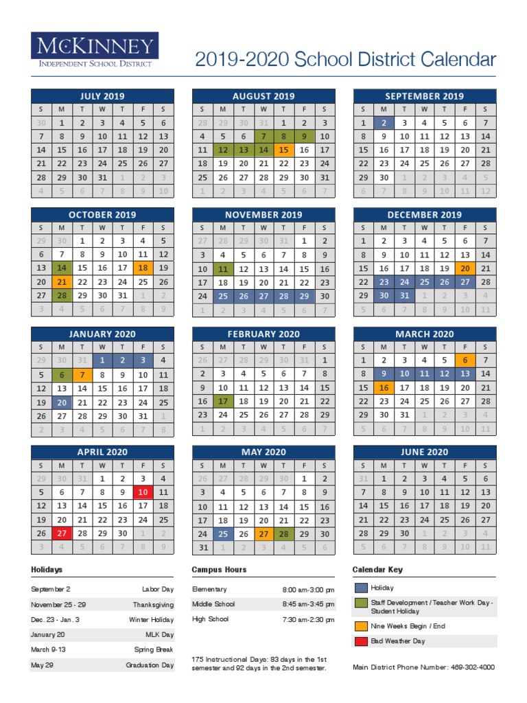 19 20 Calendar 112818  PDF  Academic Term  Educational Organizations