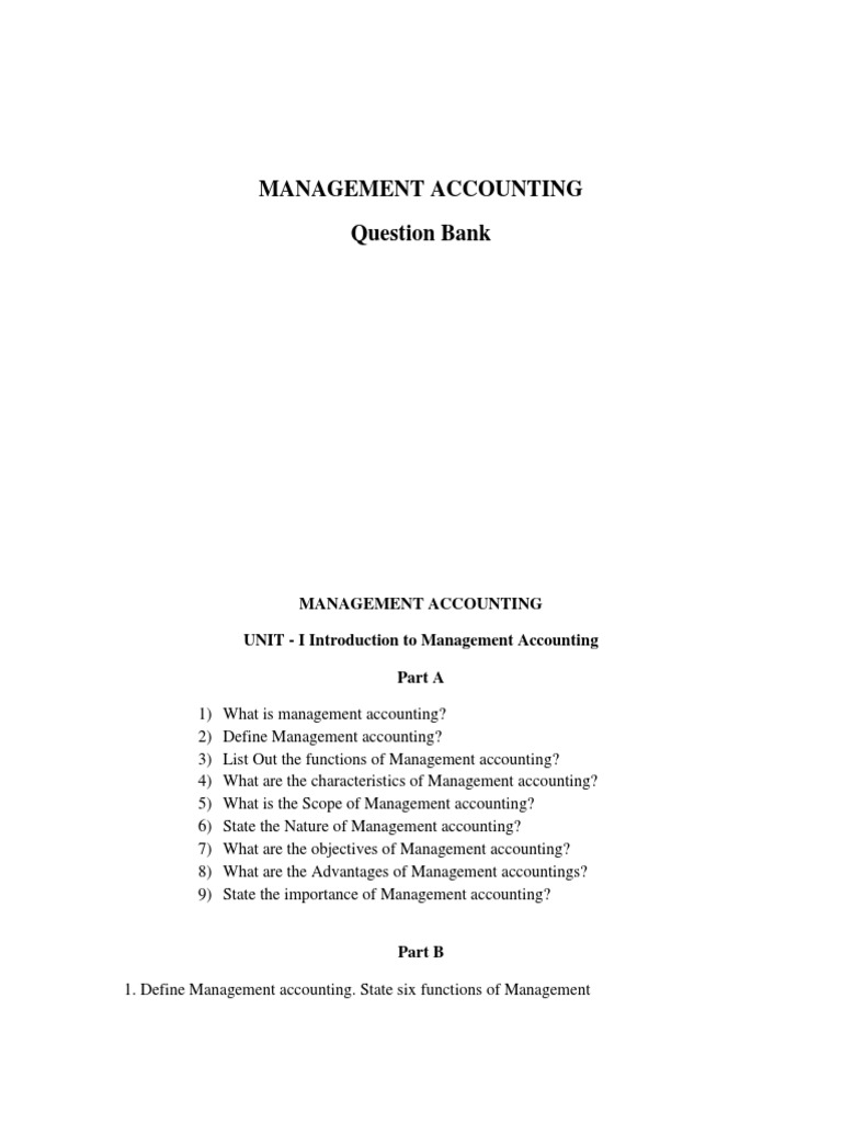 Management Accounting Q&A | PDF | Balance Sheet | Working Capital
