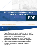 Biocide Application in Food Contact Paper and Paper Board