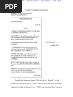 5-30-19 Rogers V HHS Complaint