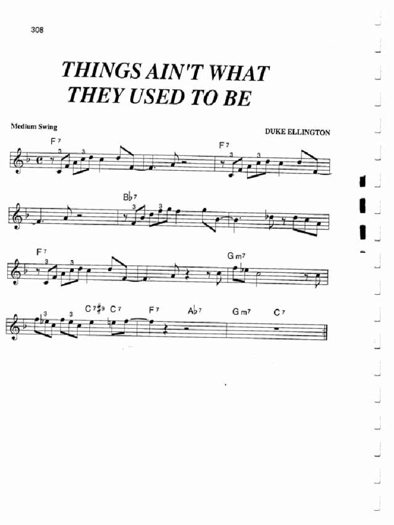 ビッグバンド譜面：シングス・エイント・ホワット・ゼイ・ユースト・トゥ・ビー Things ain't what they used to be 楽譜 Things ain't what