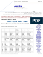 1000 English Verbs Forms