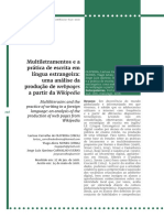 Multiletramentos  e a prática de escrita em língua  estrangeira