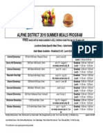 Alpine School District - Summer Lunch Program Dates and Locations