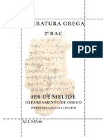Temario de literatura Grega. 2º de BAC 2018-19