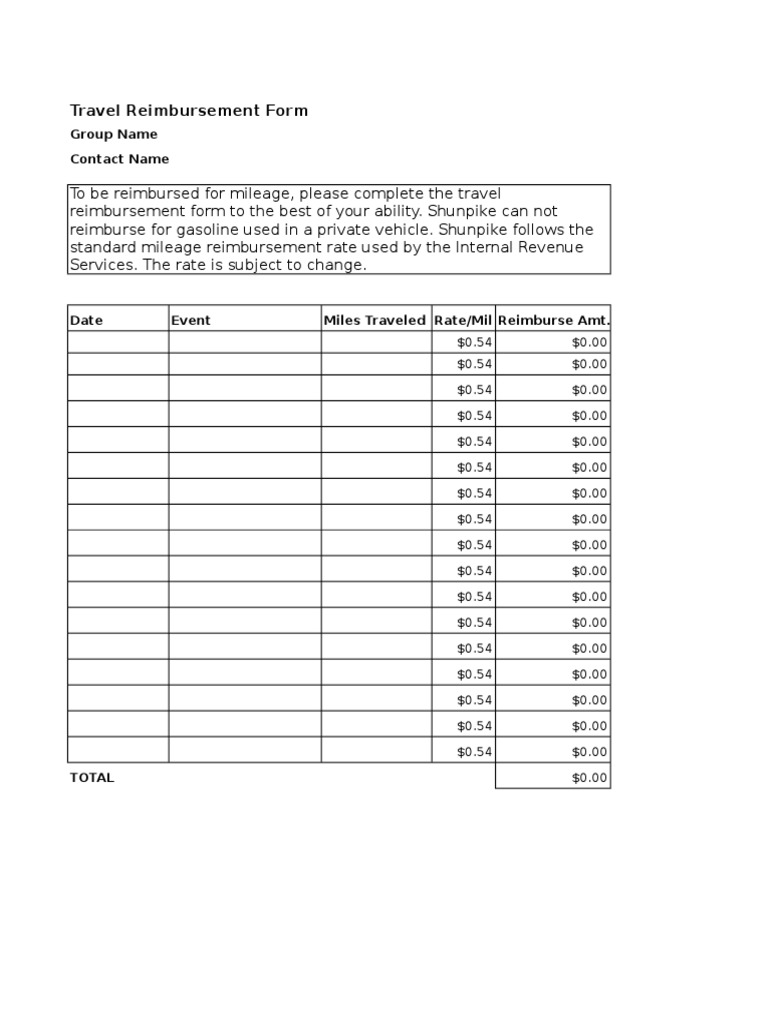 Travel Reimbursement Form Guide | PDF