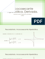 Arcocosecante Hiperbolica Derivada