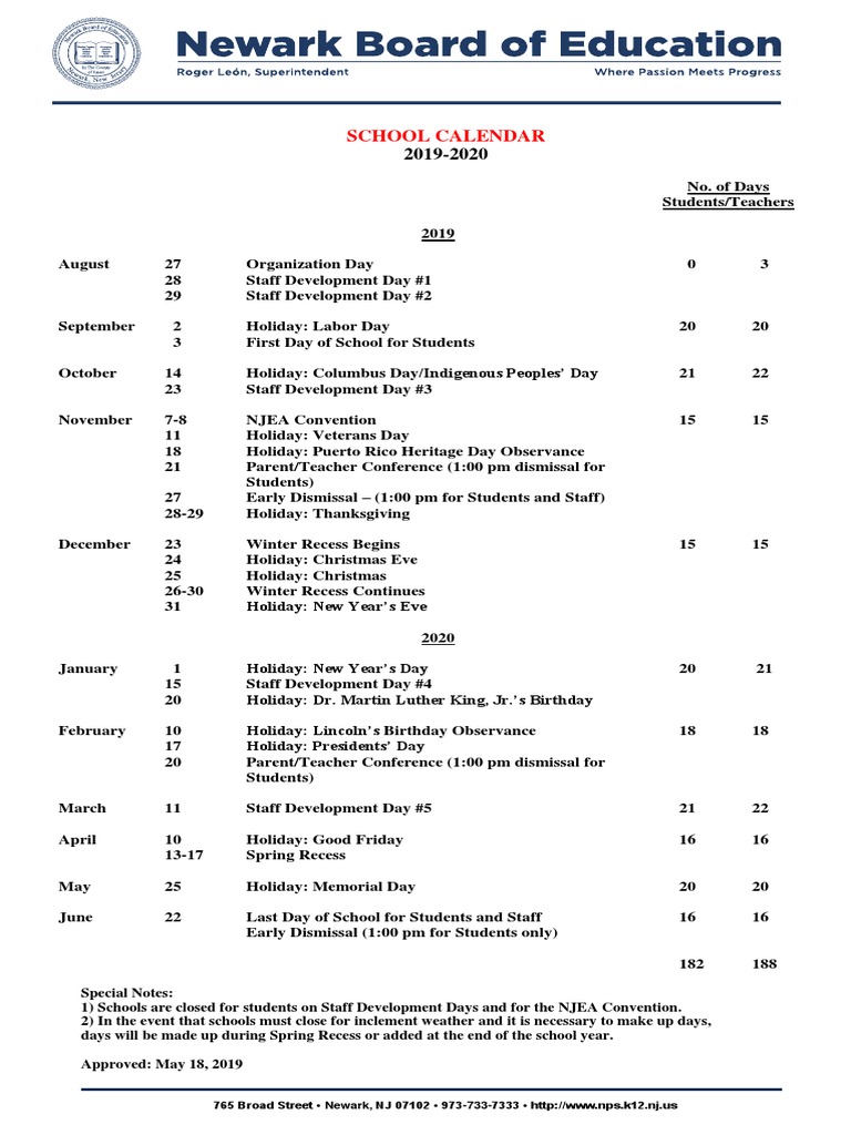 newark-public-schools-calendar-sy-2019-2020-pdf-holidays-traditions