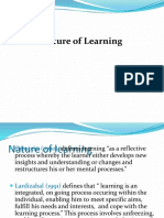 Nature of Learning Characteristics