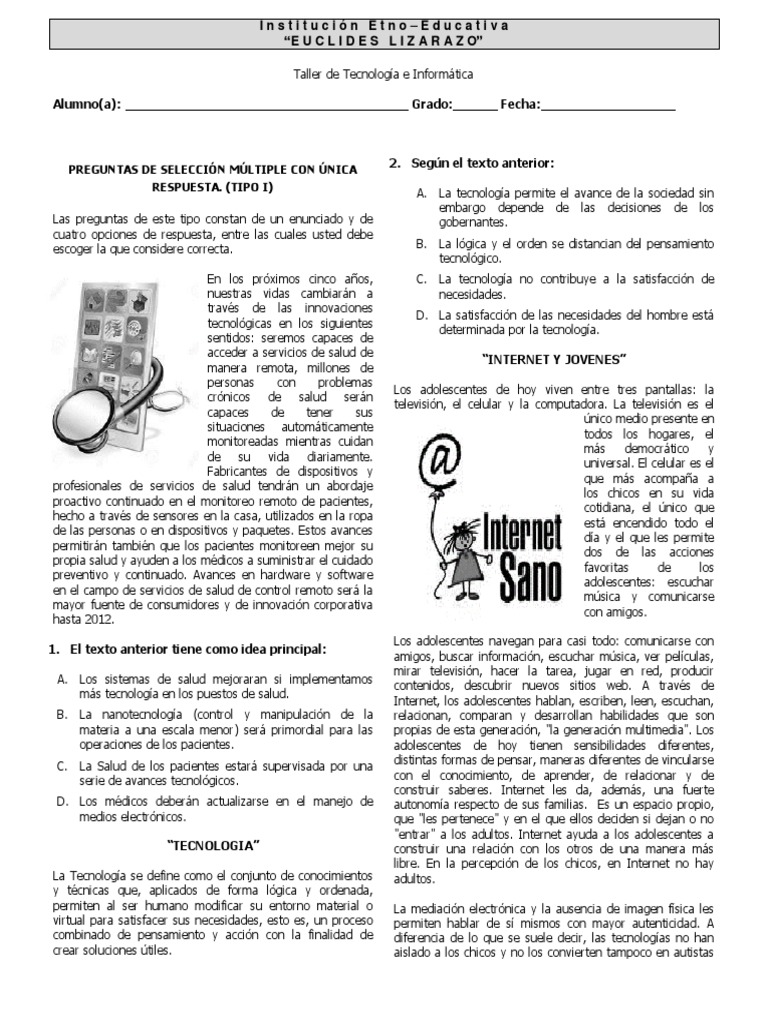 Taller de Tecnología e Informática 5to Grado | PDF | Internet | Libros
