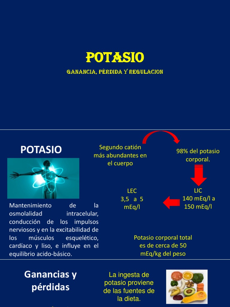 Potasio Fisiopatología | PDF | Potasio | Dieta y nutrición