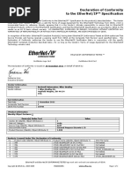 Declaration of Conformity To The Ethernet/Ip™ Specification: Certification Logo Mark Certification Word Mark