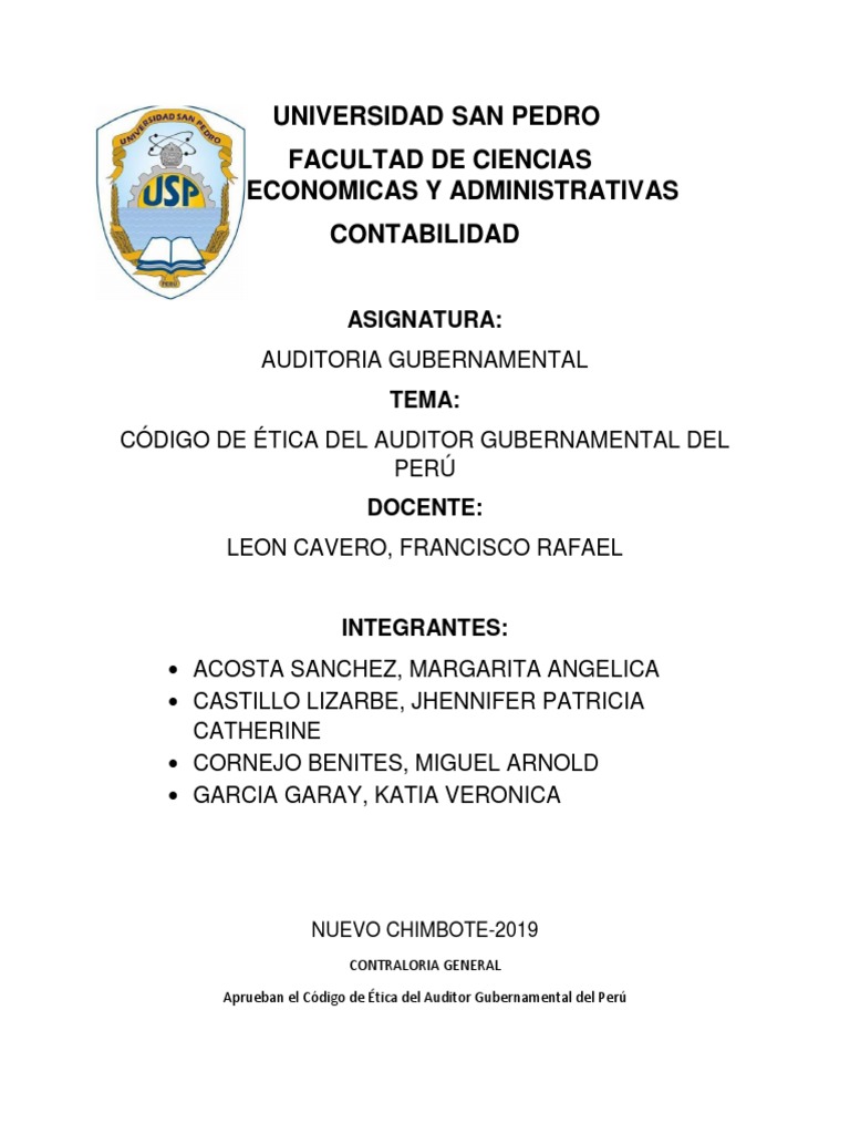 Código de Ética del Auditor Gubernamental | PDF | Contralor | Gobierno